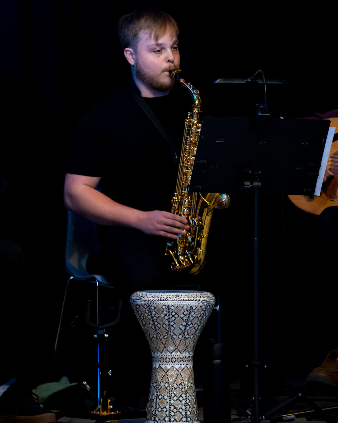 Charles Graham playing the saxophone